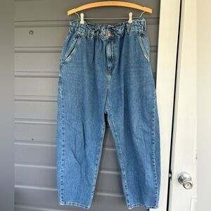Zara paperbag wide leg jogger jeans size 12 soft cotton